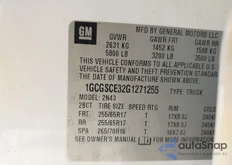 2016 Chevrolet Colorado Lt из США, поврежденный, VIN 1GCGSCE32G1271255